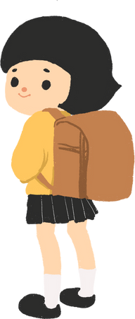 Elementary school student carrying a school bag